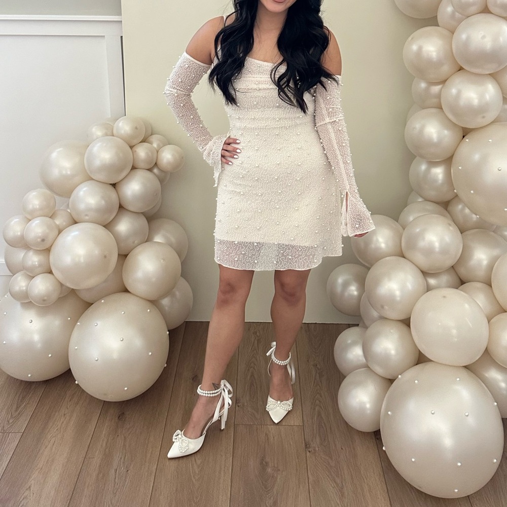 Oh Polly Embellished Asymmetric Mini Dress